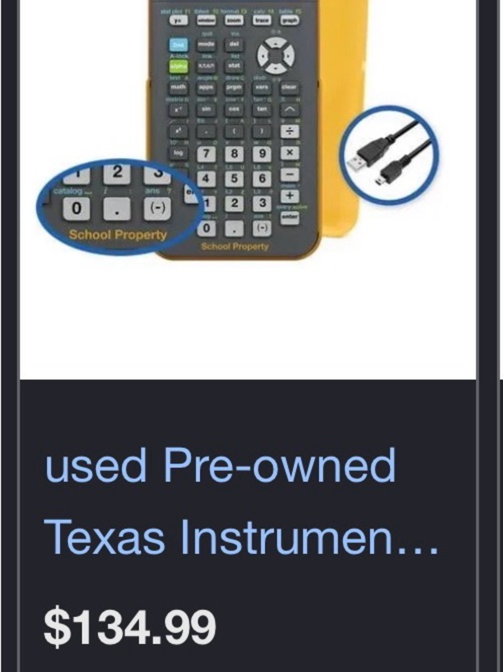 TI-84 Plus Ce Texas Instruments Calculator - Gray and Yellow